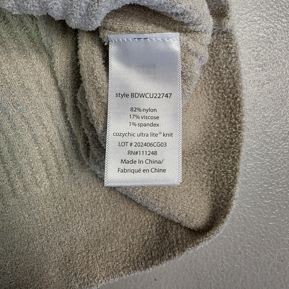Barefoot Dreams Cozychic Ultra Lite Contrast‎ Ribbed Cardigan Women's M